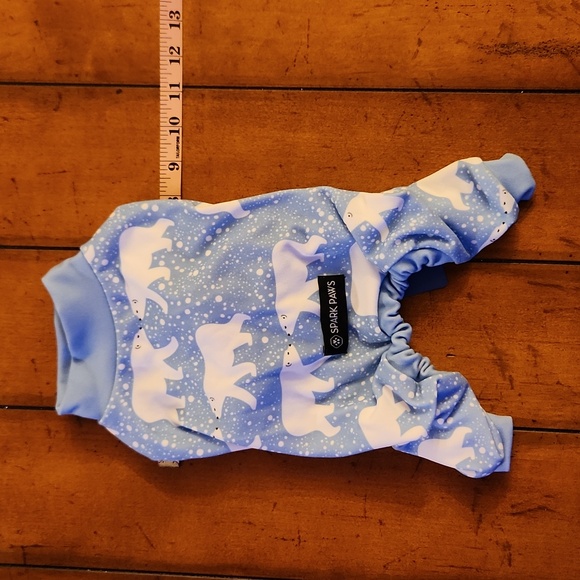 Spark Paws snowy bear Dog Pajamas. Medium. - Picture 4 of 5